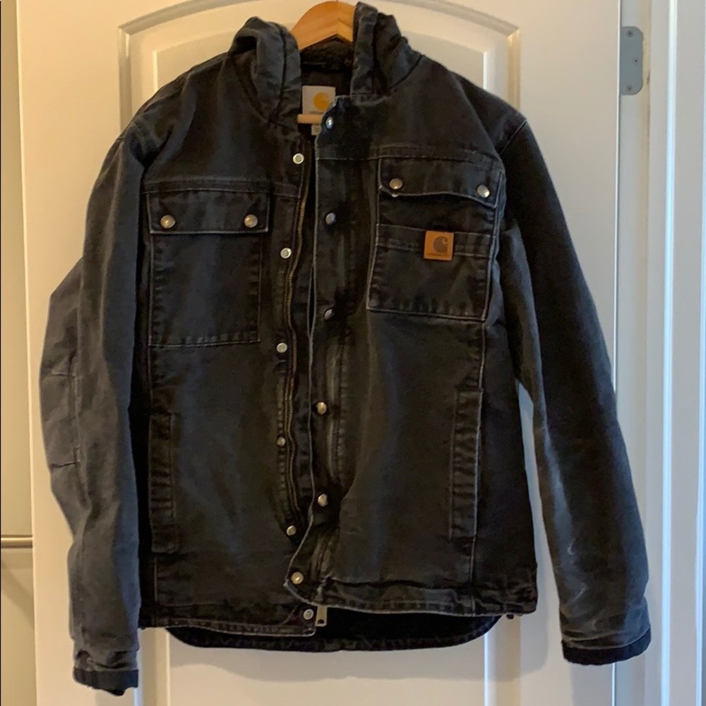 Carharrt washed duck Bartlett jacket, black.